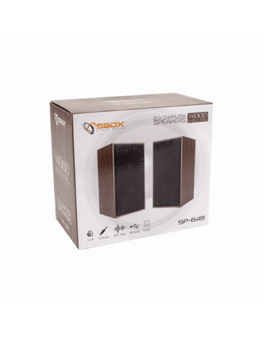 Haut-Parleur 2.0 en Bois SBOX SP-649...
