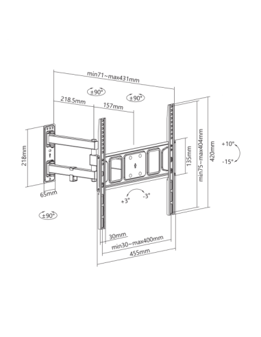 Support Mural SBOX Rotatif Pour TV...