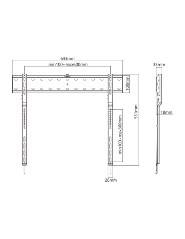Support Mural SBOX Fixe Pour TV...