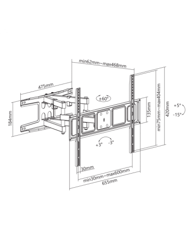 Support Mural SBOX Rotatif Pour TV...