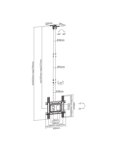 Support de plafond pivotant SBOX pour... Support de plafond pivotant SBOX pour...