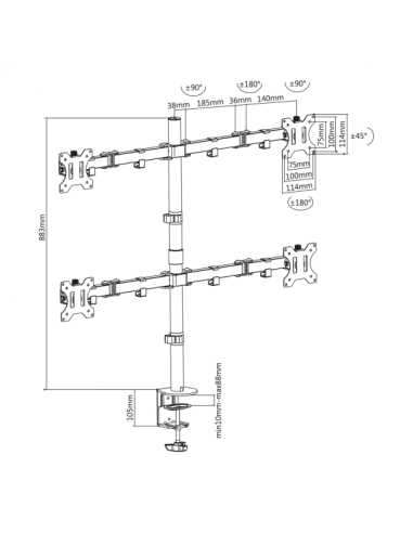 Support de Bureau SBOX Pour 4...