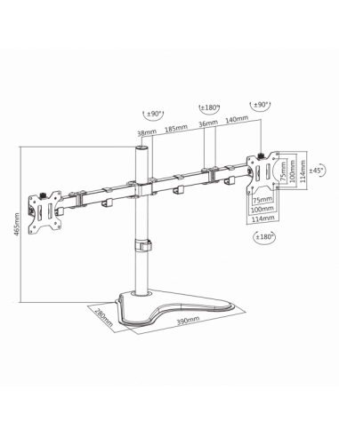 Support de Bureau SBOX 13- 32 - Noir (LCD-F012)