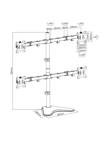 Support de bureau SBOX 13"-32"...