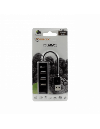Hub SBOX USB 2.0 4 Ports H-204 - Noir