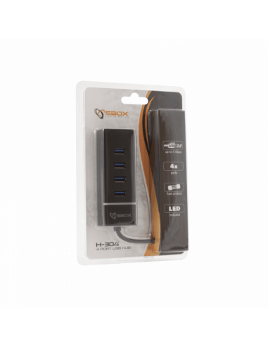 HUB USB 3.0 SBOX H-304 - Noir