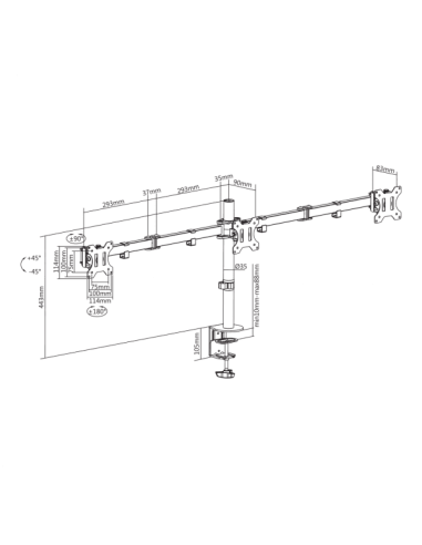 Support de bureau SBOX LCD-352/3 /...