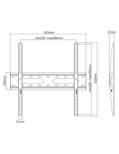 support mural PLB-2544F-2 32" 70"