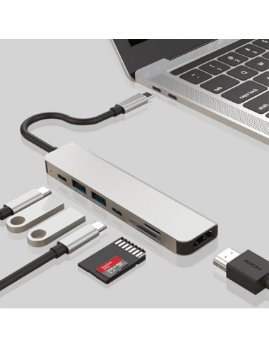 adaptateur usb type-c  hdmi/usb3.0/sd...