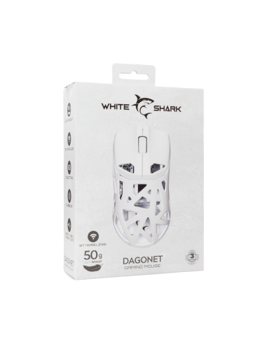 Souris Gamer Sans Fil WHITE SHARK...